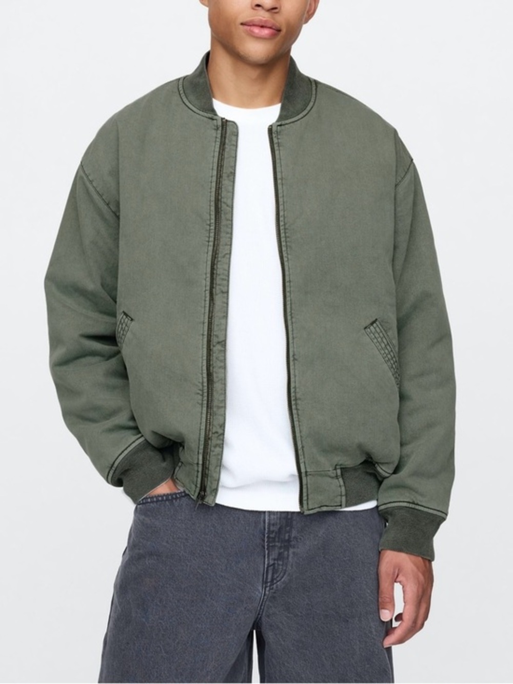 NWT Gap Khaki Green Oversized Bomber Jacket XXL